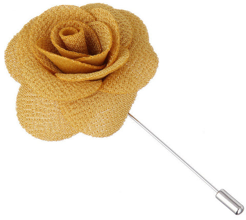 Dijon Yellow Begonia Lapel Pin - ShopFlairs