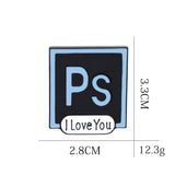 [Photoshop PS I Love You] Enamel Brooch Pin