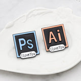 [Photoshop PS I Love You] Enamel Brooch Pin
