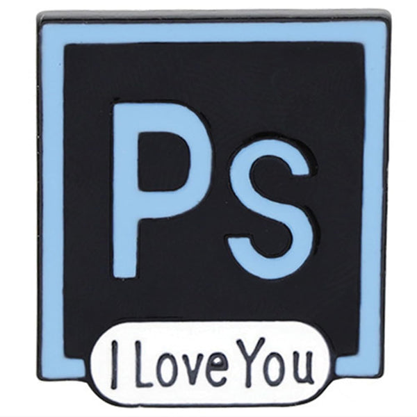 [Photoshop PS I Love You] Enamel Brooch Pin