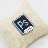 [Photoshop PS I Love You] Enamel Brooch Pin
