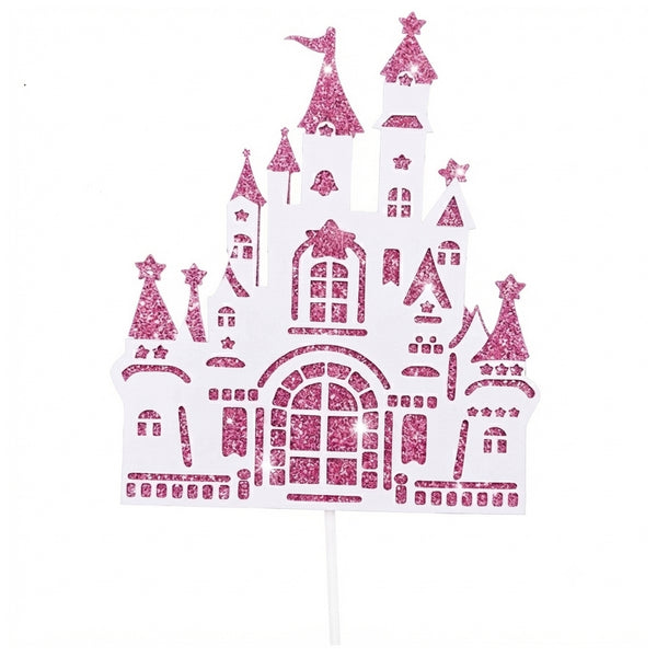 Pink 3D Castle Princess Castle, Pack of 1 Cake Topper