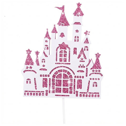 Pink 3D Castle Princess Castle, Pack of 1 Cake Topper