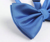 French Blue [Diamond Shape Print] - Bow Tie and Pocket Square Matching Set - ShopFlairs