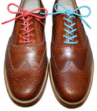 [Coral Red] - Round Waxed Cotton Shoelaces - ShopFlairs