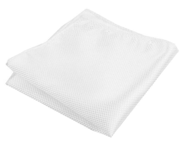 Marshmallow White Diamonds Texture Pocket Square - [2017 Spring] - ShopFlairs