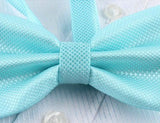 Teal Blue [Diamond Shape Print] - Bow Tie and Pocket Square Matching Set - ShopFlairs