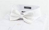 Silky White [Diamond Shape Print] - Bow Tie and Pocket Square Matching Set - ShopFlairs