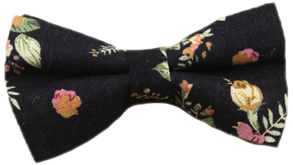 Midnight Black Floral Bow Tie - [2017 Spring] - ShopFlairs