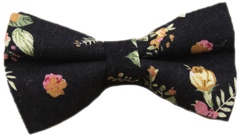 Midnight Black Floral Bow Tie - [2017 Spring] - ShopFlairs