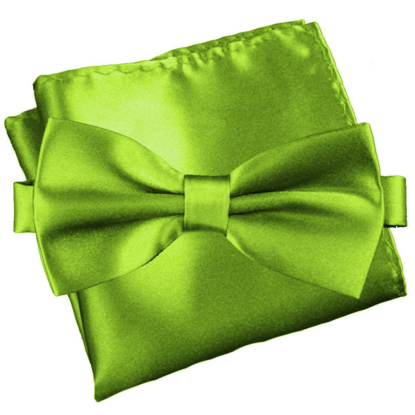 Avocado Green [Silky Smooth] - Bow Tie and Pocket Square Matching Set - ShopFlairs