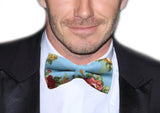 Sky Blue Floral Bow Tie - [2017 Spring] - ShopFlairs