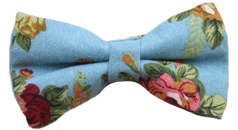 Sky Blue Floral Bow Tie - [2017 Spring] - ShopFlairs