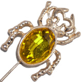 Golden Beetle Insect / Yellow Citrine Lapel Pin - ShopFlairs