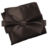 Bitter Chocolate [Silky Smooth] - Bow Tie and Pocket Square Matching Set - ShopFlairs