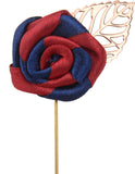 Prussian Blue / Crimson Red Rose Lapel Pin - ShopFlairs