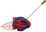 Prussian Blue / Crimson Red Rose Lapel Pin - ShopFlairs