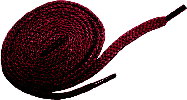 [Bordeaux Burgundy] - Flat Woven Shoelaces - ShopFlairs