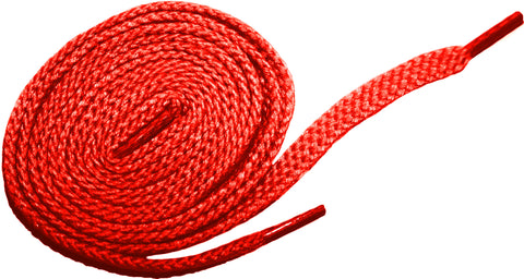 [Bright Red] - Flat Woven Shoelaces - ShopFlairs