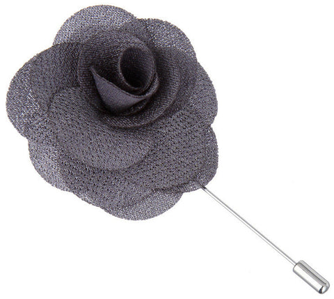Carbon Grey Begonia Lapel Pin - ShopFlairs