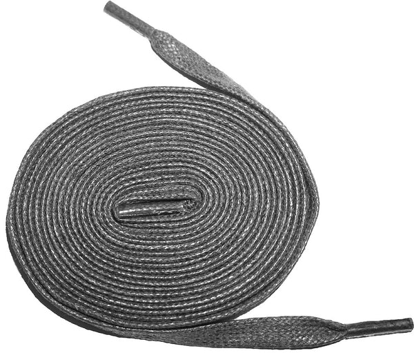 [Charcoal Grey] - Flat Waxed Cotton Shoelaces - ShopFlairs