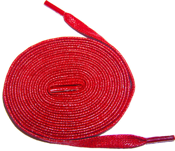 [Firebird Red] - Flat Waxed Cotton Shoelaces - ShopFlairs