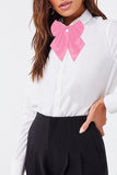 [Flamingo Pink Silky] - Women Pre-Tied Bowknot Style Bow Tie