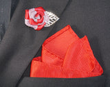 Crimson Red / Silver Glitter Rose Lapel Pin - ShopFlairs