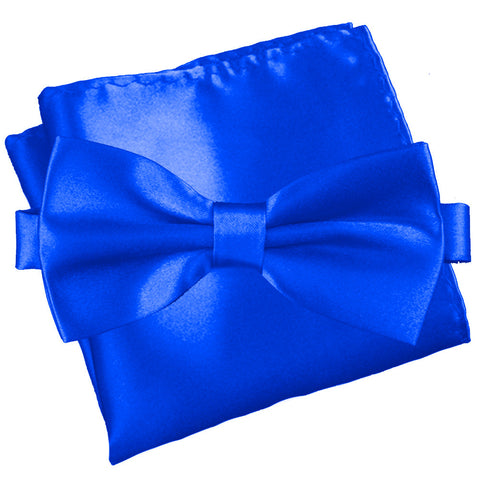 French Blue [Silky Smooth] - Bow Tie and Pocket Square Matching Set - ShopFlairs