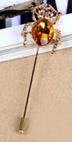 Golden Beetle Insect / Yellow Citrine Lapel Pin - ShopFlairs
