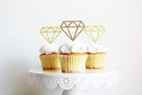 Gold Mini "Diamonds", Pack of 10 Cupcake Toppers - ShopFlairs