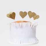 Gold Mini "Hearts", Pack of 10 Cupcake Toppers - ShopFlairs