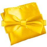 Golden Yellow [Silky Smooth] - Bow Tie and Pocket Square Matching Set - ShopFlairs