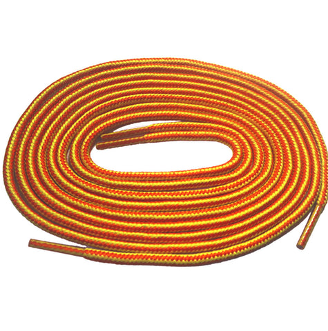 [Golden Yellow / Bordeaux Wine] 35-36" Round Hiking Shoelaces for Vans - ShopFlairs