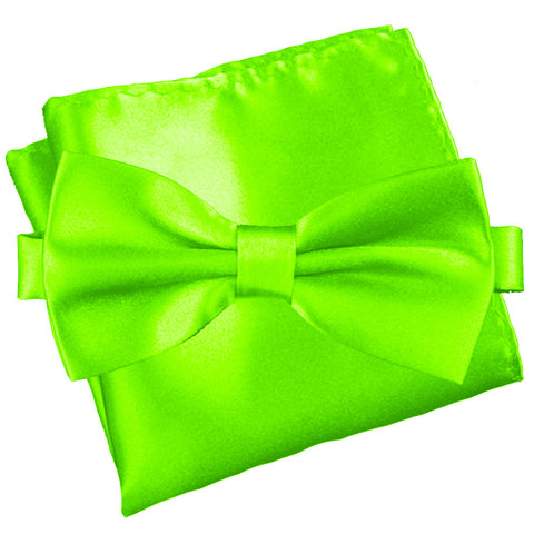 Harlequin Green [Silky Smooth] - Bow Tie and Pocket Square Matching Set - ShopFlairs