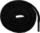 [Obsidian Black] - Round Waxed Braided Hemp Rope Style Shoelaces - ShopFlairs