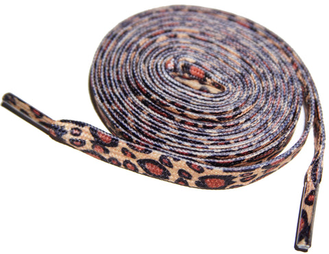[Javan Leopard] - Flat Animal Print Flat Shoelaces - ShopFlairs