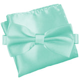 Light Turquoise [Silky Smooth] - Bow Tie and Pocket Square Matching Set