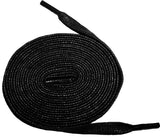 [Obsidian Black] - Flat Waxed Cotton Shoelaces - ShopFlairs