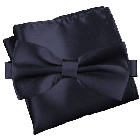 Midnight Purple [Silky Smooth] - Bow Tie and Pocket Square Matching Set - ShopFlairs