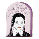 [Wednesday Addams On Wednesday We Wear Black] Enamel Brooch Pin - ShopFlairs
