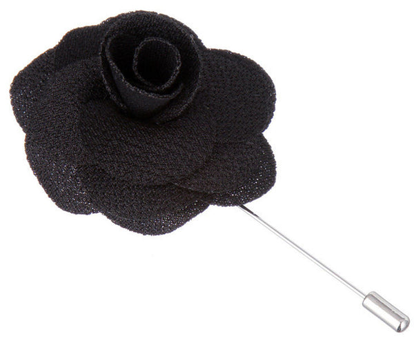 Midnight Black Begonia Lapel Pin - ShopFlairs