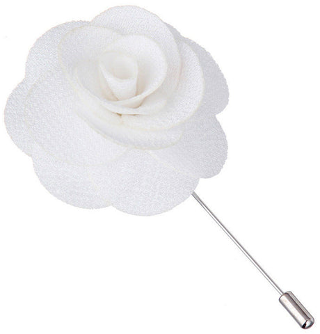 Pearl White Begonia Lapel Pin - ShopFlairs
