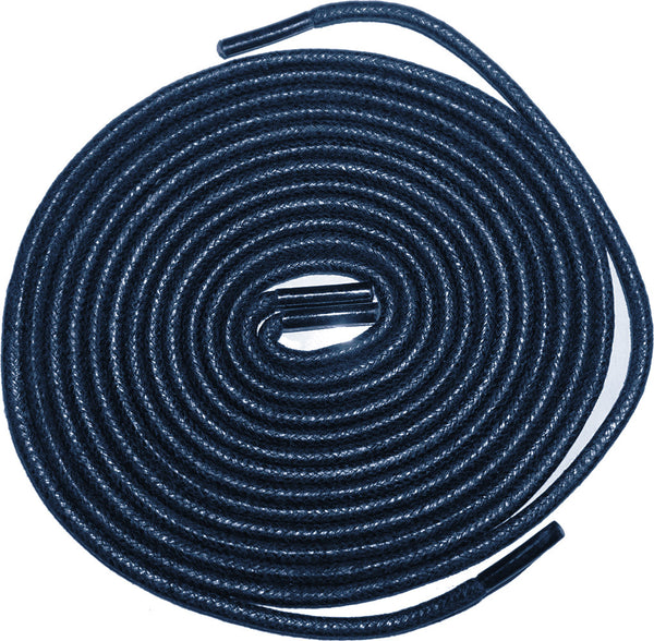 [Prussian Blue] - Round Waxed Cotton Shoelaces - ShopFlairs