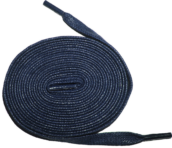 [Prussian Blue] - Flat Waxed Cotton Shoelaces - ShopFlairs