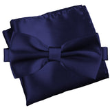 Prussian Blue [Silky Smooth] - Bow Tie and Pocket Square Matching Set - ShopFlairs