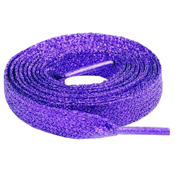 [Royal Purple Glitter] - Flat Premium Shoelaces