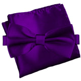 Royal Purple [Silky Smooth] - Bow Tie and Pocket Square Matching Set - ShopFlairs