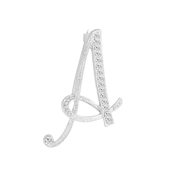[Silver Initial Letter A] Plated Metal Lapel Pin - ShopFlairs