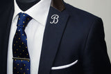 [Silver Initial Letter B] Plated Metal Lapel Pin - ShopFlairs